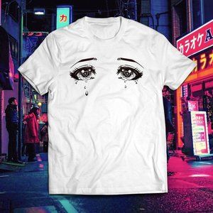 Anime Style Sad Girl Eyes Tee